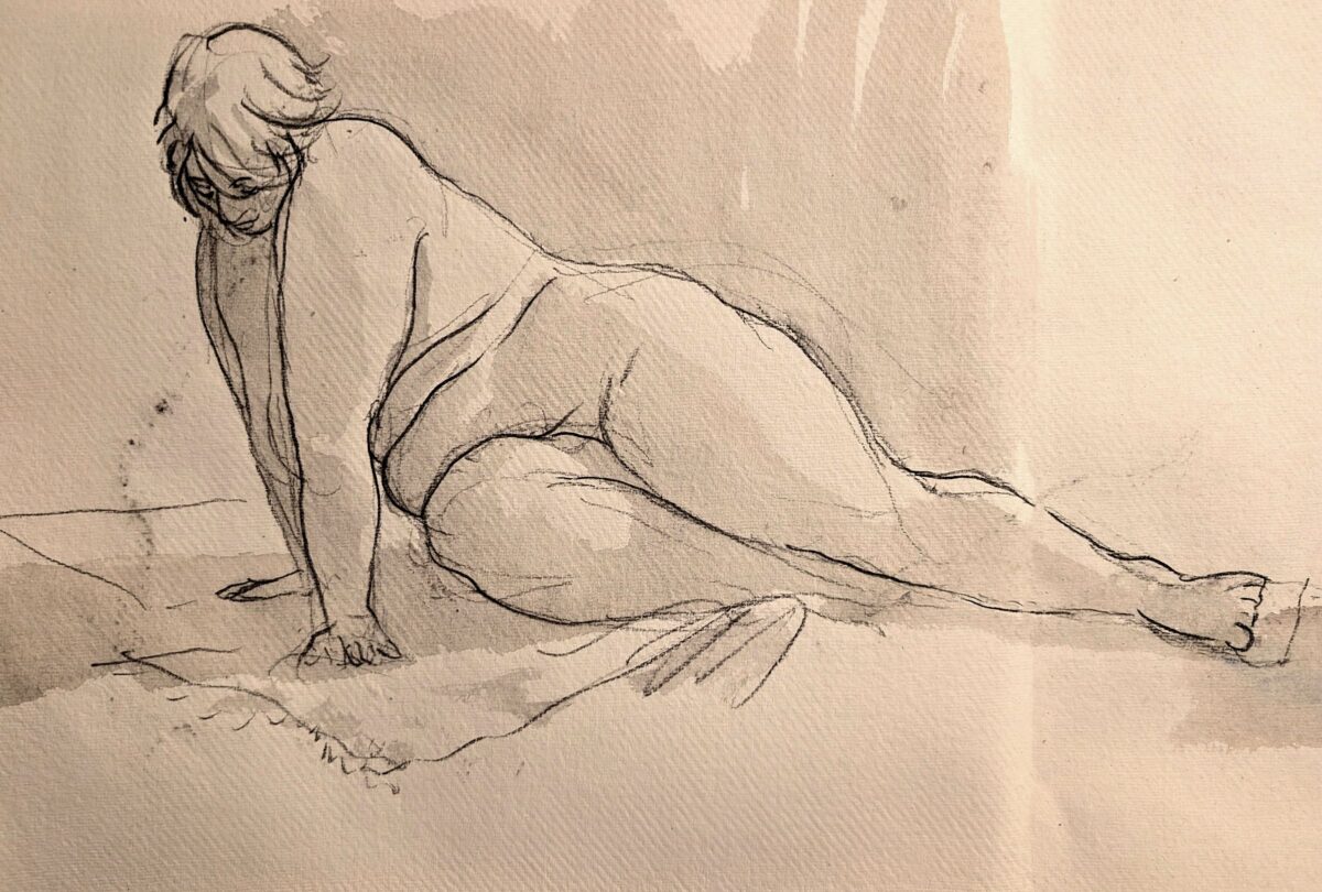 Pierre noire & Aquarelle