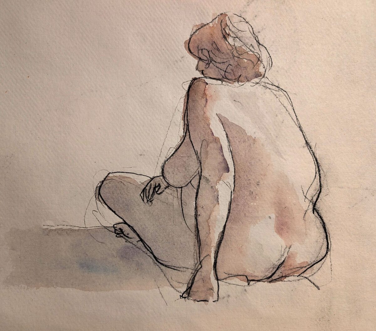 Pierre noire & Aquarelle
