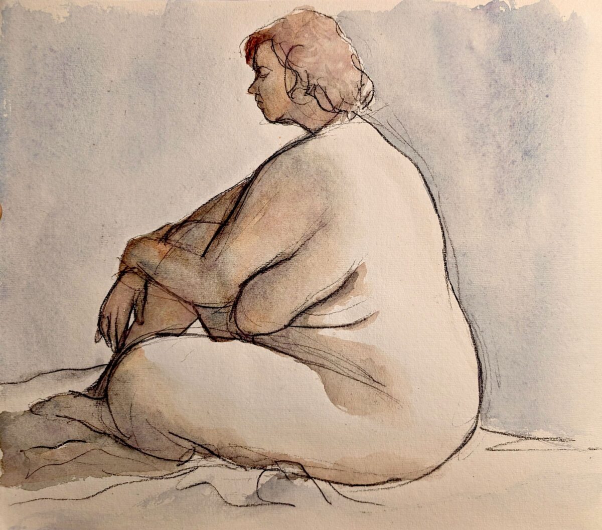 Pierre noire & Aquarelle