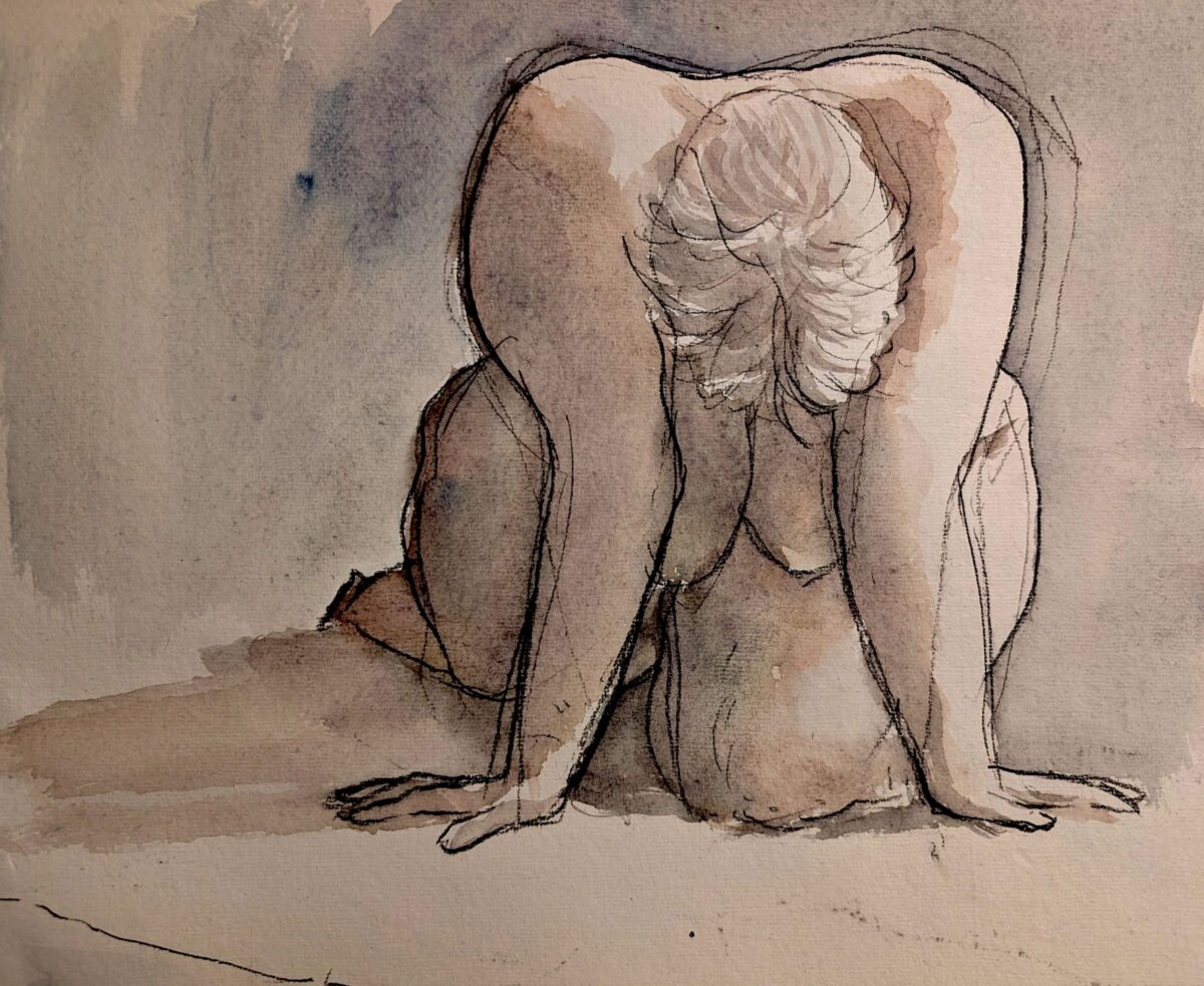 Pierre noire & Aquarelle