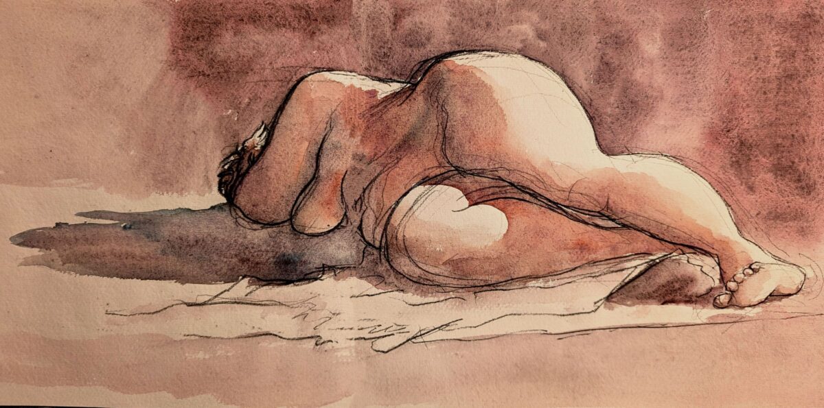 Pierre noire & Aquarelle