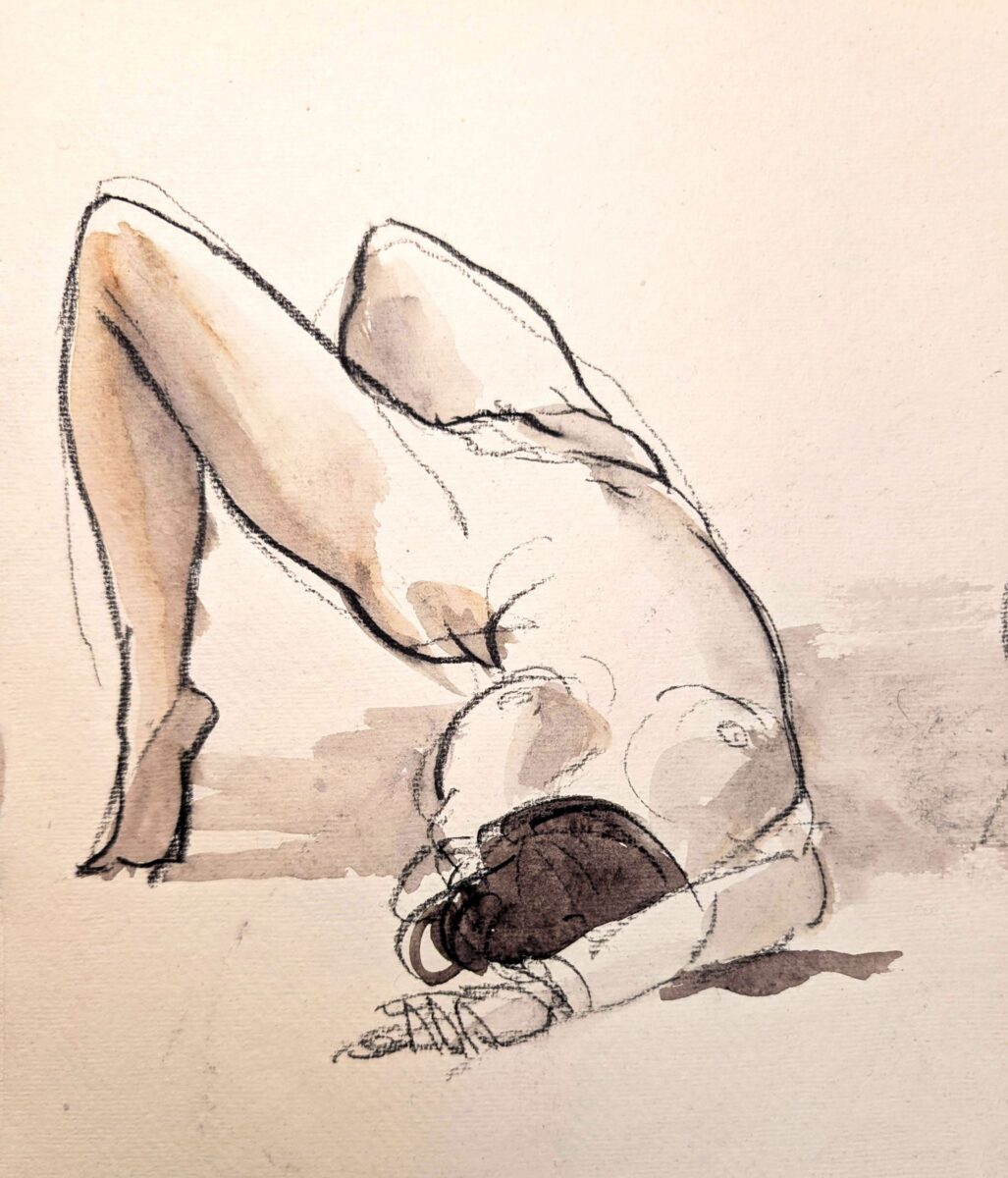 Pierre noire & Aquarelle